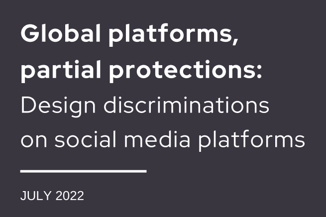 Global platforms, partial protections: Design discriminations on social media platforms