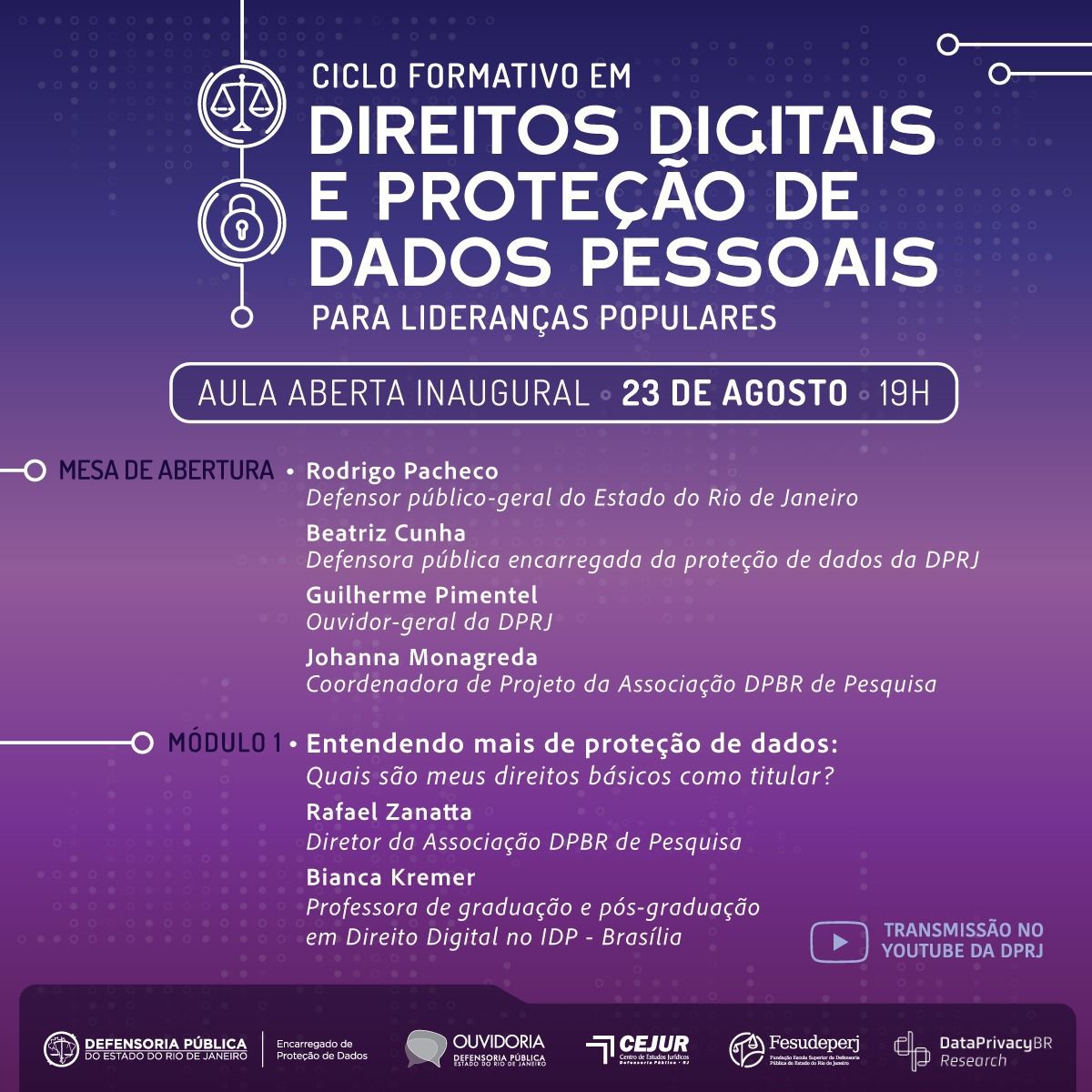 Ciclo Formativo em Direitos Digitais e Proteção de Dados para Lideranças Populares
