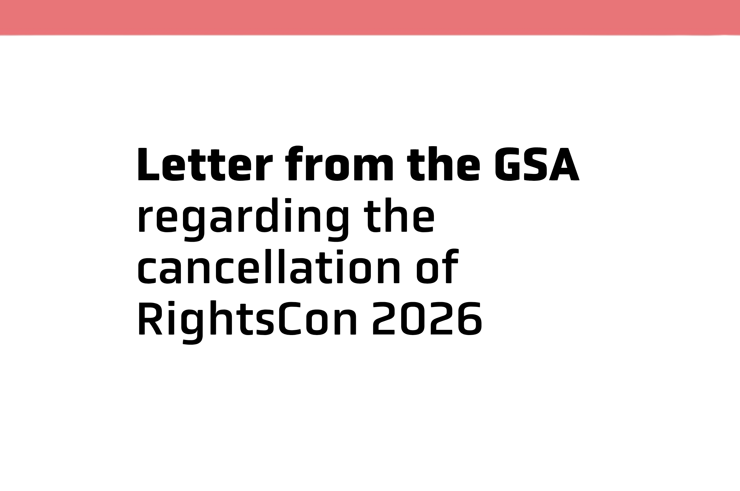 Letter from the GSA regarding the cancellation of RightsCon 2026